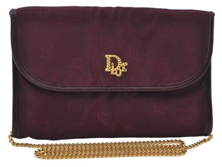 Auth Christian Dior Trotter Shoulder Cross Body Bag Nylon Leather Bordeaux K9893 Hot on Sale