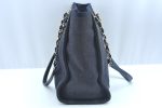 Authentic CHANEL Deauville Line CC Chain Shoulder Tote Bag Canvas Navy 1171J Online