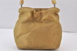 Authentic Christian Dior Maris Pearl Shoulder Hand Bag Purse Nylon Beige 1485K For Discount