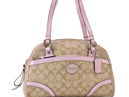 Authentic COACH Signature Shoulder Hand Bag PVC Leather F18918 Beige 1182K Online now