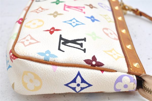 Louis Vuitton Monogram Multicolor Pochette Accessoires Pouch M92649 White 1417K Online Hot Sale