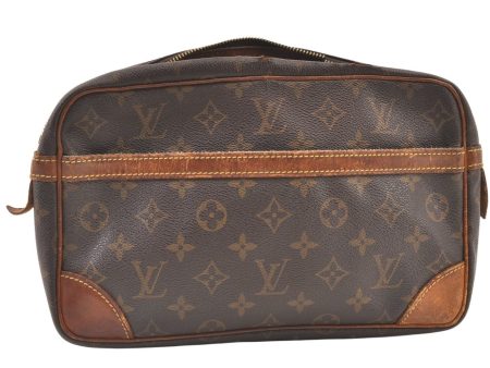 Authentic Louis Vuitton Monogram Compiegne 28 Clutch Hand Bag M51845 Junk 0980K Fashion