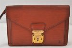 Auth Louis Vuitton Epi Pochette Sellier Dragonne Clutch Bag M52613 Brown 1087K Online now