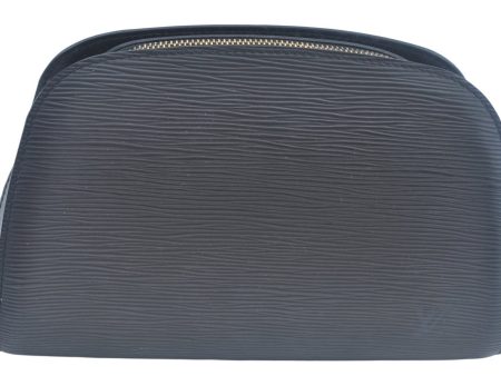 Authentic Louis Vuitton Epi Dauphine MM Pouch Clutch Bag Black M48452 LV K9870 on Sale