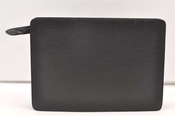 Authentic Louis Vuitton Epi Pochette Homme Clutch Bag Black M52522 Junk 0968K For Sale