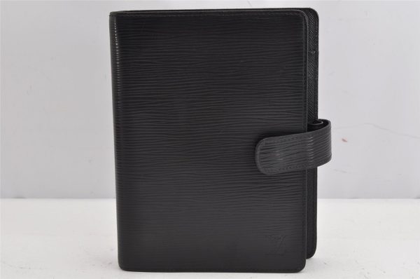 Authentic Louis Vuitton Epi Agenda MM Notebook Cover Black R20202 LV 1012K Online Hot Sale