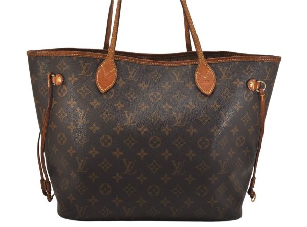 Authentic Louis Vuitton Monogram Neverfull MM Shoulder Tote Bag M40156 LV 1009K For Cheap