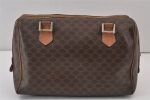 Authentic CELINE Macadam Blason Pattern Clutch Bag PVC Leather Brown Junk 1456K For Discount