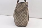 Authentic GUCCI Vintage Shoulder Tote Bag GG PVC Leather 141624 Brown 1387K Fashion