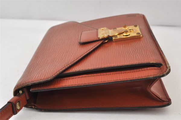 Auth Louis Vuitton Epi Pochette Sellier Dragonne Clutch Bag M52613 Brown 1087K Online now