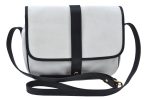 Auth YVES SAINT LAURENT Shoulder Cross Body Bag PVC Leather White Navy K9884 Hot on Sale