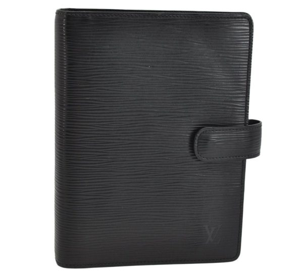 Authentic Louis Vuitton Epi Agenda MM Notebook Cover Black R20202 LV 1013K Online Hot Sale