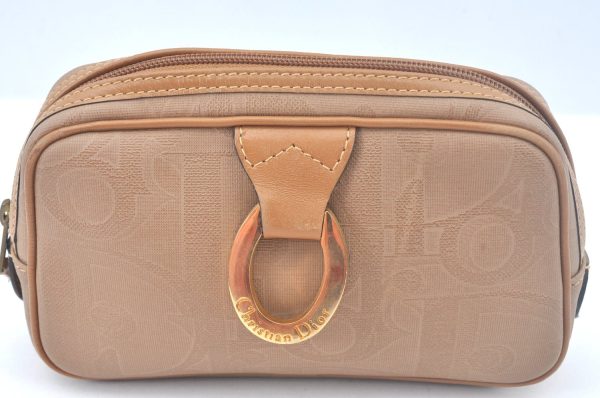 Authentic Christian Dior Trotter Pouch Purse PVC Leather Beige K9876 Online Sale