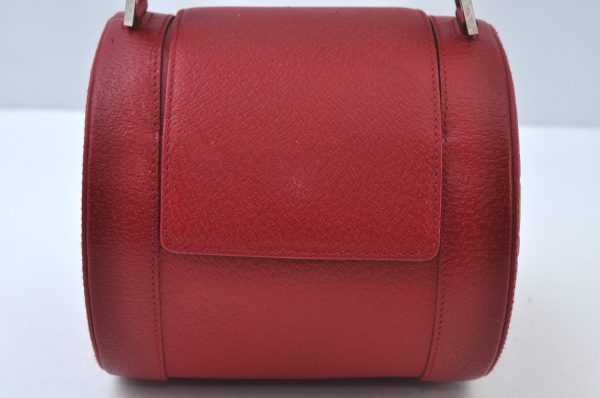 Authentic BVLGARI Leather Shoulder Hand Bag Purse Red K9907 For Cheap