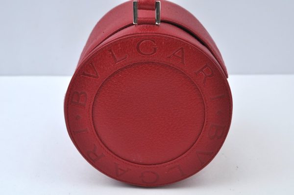 Authentic BVLGARI Leather Shoulder Hand Bag Purse Red K9907 For Cheap