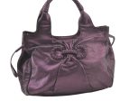 Authentic Salvatore Ferragamo Gancini Leather Shoulder Tote Bag Purple 1321K Cheap