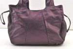 Authentic Salvatore Ferragamo Gancini Leather Shoulder Tote Bag Purple 1321K Cheap