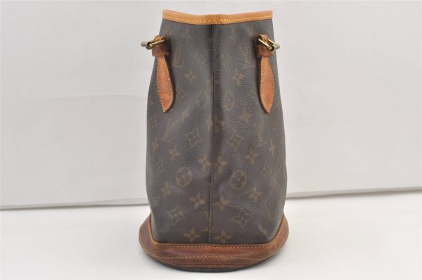 Authentic Louis Vuitton Monogram Bucket PM Shoulder Tote Bag M42238 Junk 0985K For Cheap