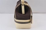 Authentic PRADA Cerniera Canvas Leather Hand Bag B11172 Brown Beige 1019K Fashion