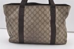 Authentic GUCCI Vintage Shoulder Tote Bag GG PVC Leather 141624 Brown 1387K Fashion