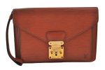 Auth Louis Vuitton Epi Pochette Sellier Dragonne Clutch Bag M52613 Brown 1087K Online now