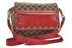 Authentic GUCCI Shoulder Cross Body Bag GG Canvas Leather Brown Black 1273K Hot on Sale