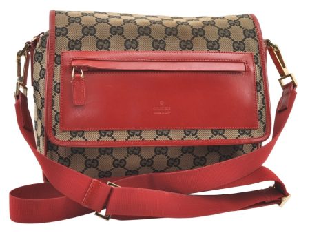 Authentic GUCCI Shoulder Cross Body Bag GG Canvas Leather Brown Black 1273K Hot on Sale