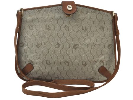 Auth Christian Dior Honeycomb Shoulder Cross Body Bag PVC Leather Beige K9873 Discount