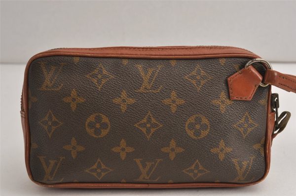 Auth Louis Vuitton Monogram Pochette Sport PM Clutch Hand Bag Old Model LV 0960K For Cheap