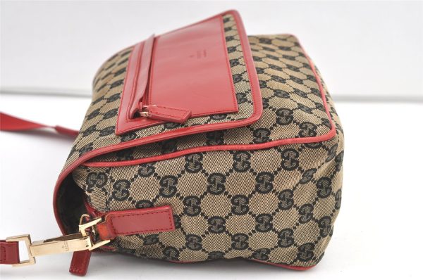 Authentic GUCCI Shoulder Cross Body Bag GG Canvas Leather Brown Black 1273K Hot on Sale