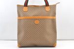 Authentic GUCCI Web Sherry Line Micro GG PVC Leather Tote Bag Brown 1278K Fashion