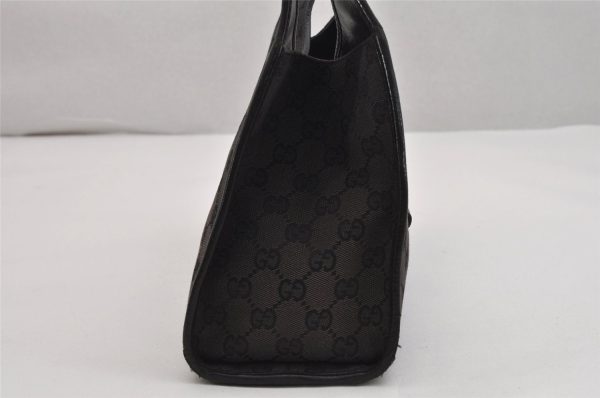 Authentic GUCCI Jackie Shoulder Hand Bag GG Canvas Leather 0021067 Black 1003K For Cheap