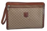 Authentic CELINE Macadam Blason Pattern Clutch Hand Bag PVC Leather Brown 1458K Cheap