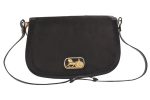 Authentic CELINE Horse Carriage Shoulder Hand Bag Suede Leather Black 1433K Discount