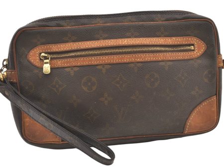 Authentic Louis Vuitton Monogram Marly Dragonne GM M51825 Clutch Hand Bag 1330K on Sale