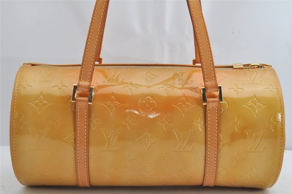 Authentic Louis Vuitton Vernis Bedford Hand Bag Yellow Beige M91006 LV 1424K Sale