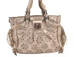 Authentic Salvatore Ferragamo Gancini Leather 2Way Shoulder Hand Bag Gold 1476K Fashion