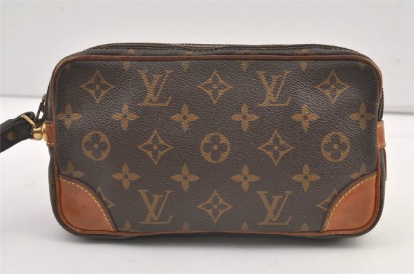 Authentic Louis Vuitton Monogram Marly Dragonne PM M51827 Clutch Hand Bag 9036J For Sale