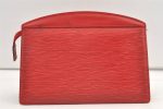 Authentic Louis Vuitton Epi Trousse Crete Clutch Bag Red M48417 LV Junk 0627K Sale