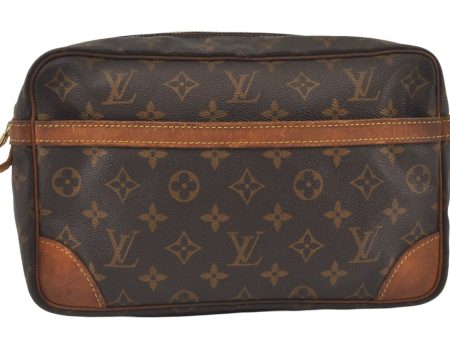 Authentic Louis Vuitton Monogram Compiegne 28 Clutch Hand Bag M51845 LV 0117K For Cheap