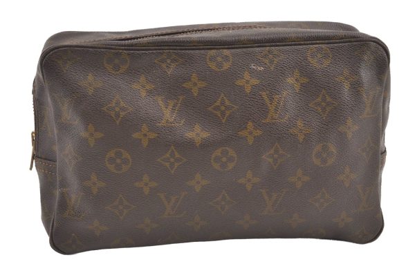 Auth Louis Vuitton Monogram Trousse Toilette 25 Clutch Hand Bag M47527 LV 8937J For Cheap