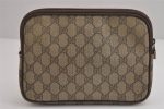 Authentic GUCCI Shoulder Cross Clutch Bag Purse GG PVC Leather Brown Junk 6340J Online