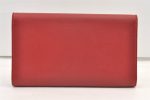 Authentic YVES SAINT LAURENT Belle de Jour Clutch Bag Purse Leather Red 1069K For Sale