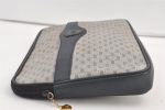 Authentic Vintage Micro GG PVC Leather Clutch Hand Bag Purse Navy Junk 9118J Hot on Sale