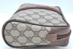 Authentic GUCCI Sherry Line Clutch Hand Bag Purse GG PVC Leather Brown K9487 Discount