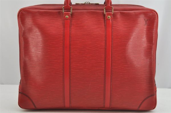 Authentic Louis Vuitton Epi Porte Documents Voyage Briefcase Red M54477 LV 8787J Online Sale