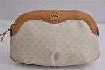 Authentic GUCCI Vintage Micro GG PVC Leather Clutch Hand Bag Purse White 7726J For Cheap