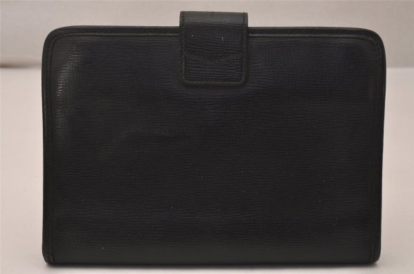 Authentic CELINE Vintage Clutch Hand Bag Purse Leather Black 8465J Sale