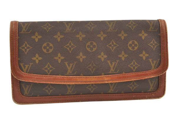 Auth Louis Vuitton Monogram Pochette Dame GM Clutch Hand Bag Old Model LV 9553J For Cheap