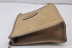 Authentic YVES SAINT LAURENT Clutch Hand Bag Purse PVC Leather Beige 1148K on Sale